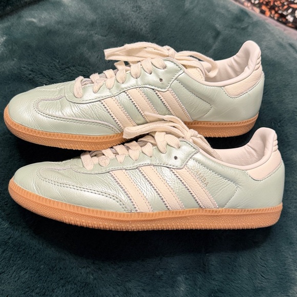 adidas Samba OG Women's Athletic Shoes - Mint Green and White - Picture 6 of 8